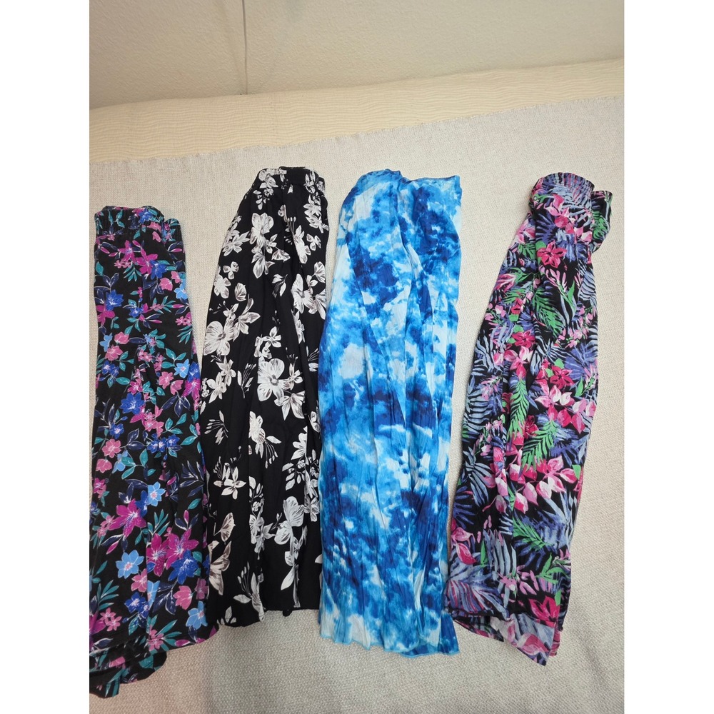Woman Within Womens 2X 26/28 Cotton Maxi Skirt Lot 4 Floral Tie Dye Tropical